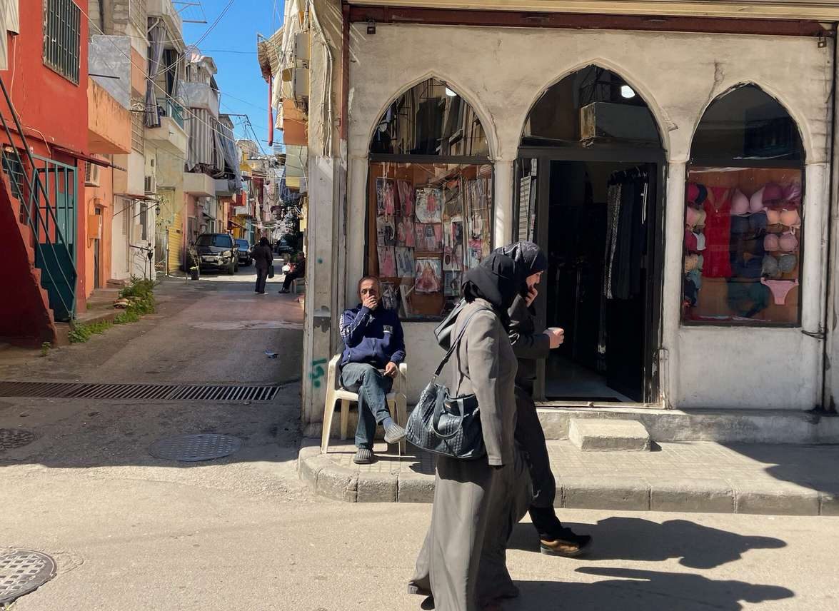 An arched shopfront on a Beirut corner